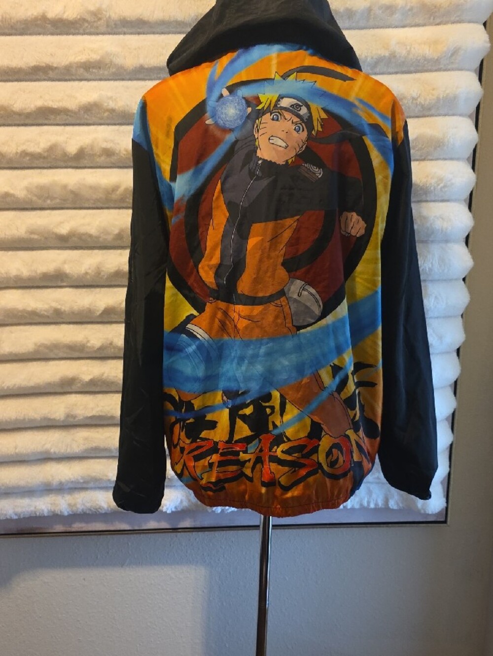 Reason x Naruto Shippuden Black Graphic Jacket Men's Size M - Picture 2 of 7